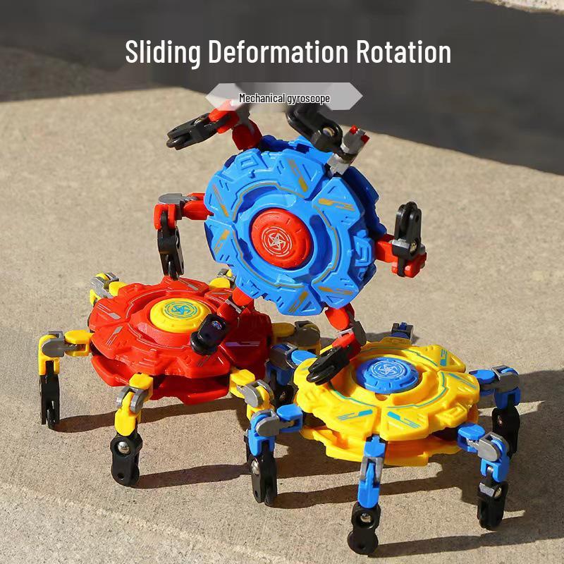 Transforming Robot Fingertip Gyroscope: Ever-changing Mechanical Decompression Toy