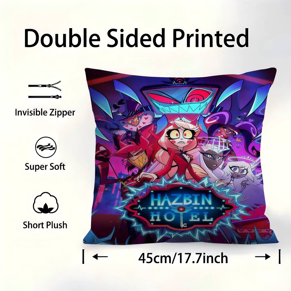Hazbin HHotels Angel Dust Alastor Pillow Cushion Cover Pillowcase Living Room Sofa Home Decor Customized