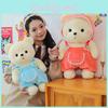 Hooded Overalls White Teddy Bear Plush Toy Red Blue Childrens Birthday Gift