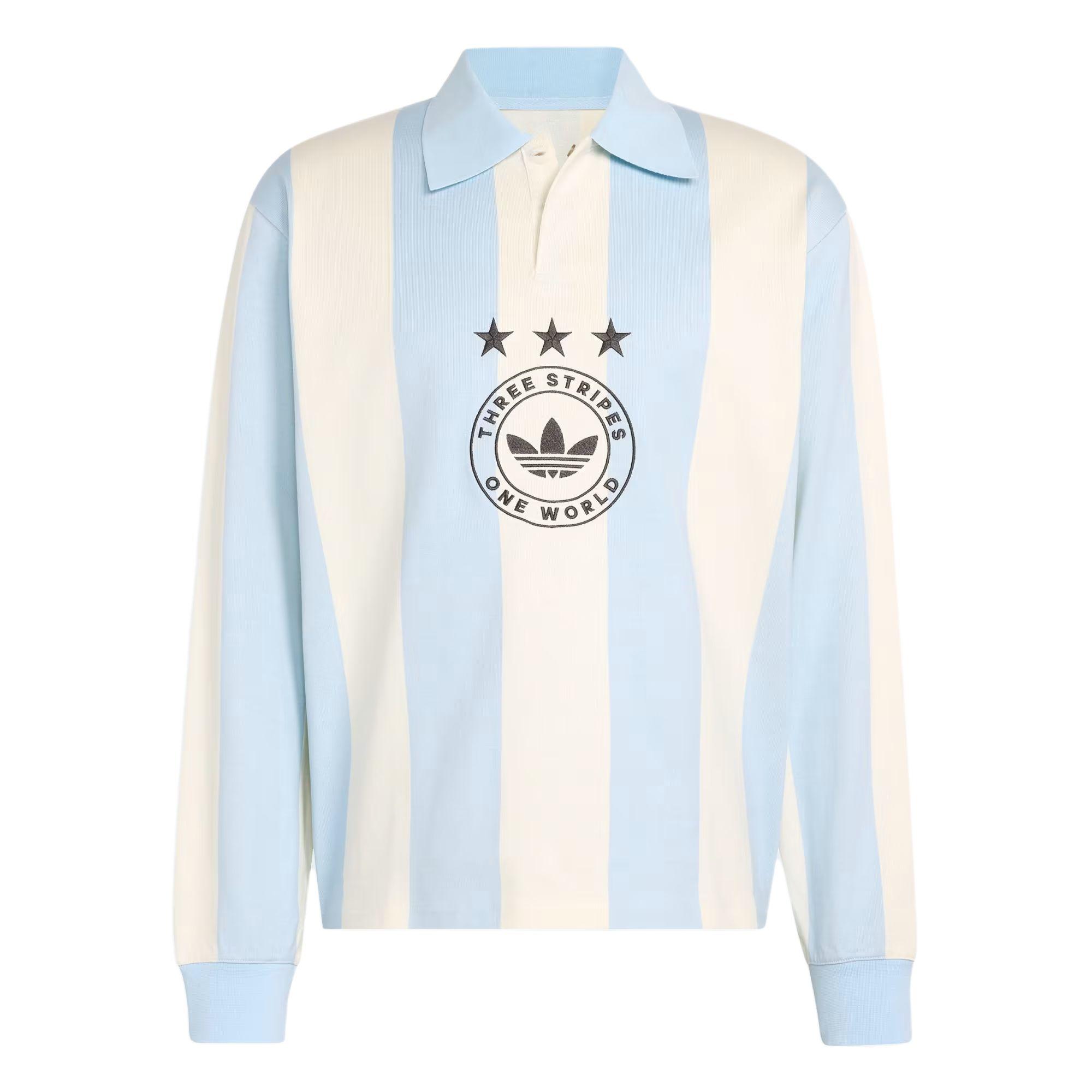 

Adidas Originals Three Stripes Comfortable Simple Long Sleeve Polo Shirt Men tops KU9190 S