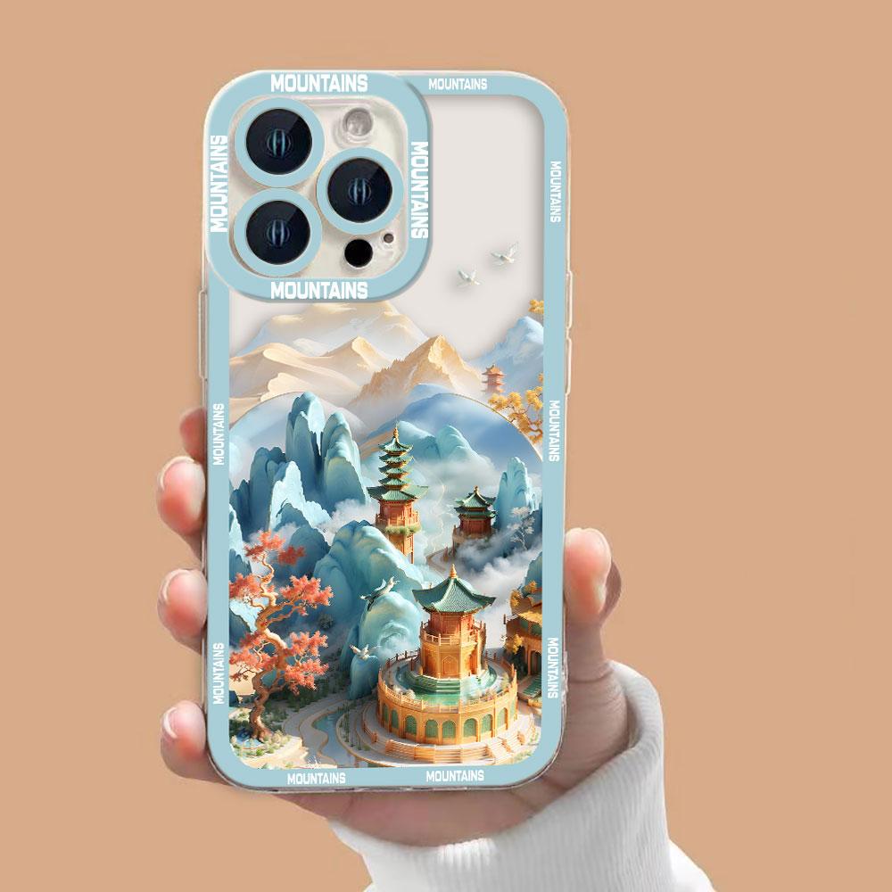 Snow Mountain Sunset Scenery Cover Clear Phone Case For Redmi Note 15 14 13 12 12S 11 11T 11S 10 9 10S 9S 8 Pro Plus Case Shell