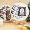 Pacote de Material para Bordado Artesanal DIY, Flores e Plantas, Amor de Outono e Cores de Outono, Estilo Chinês