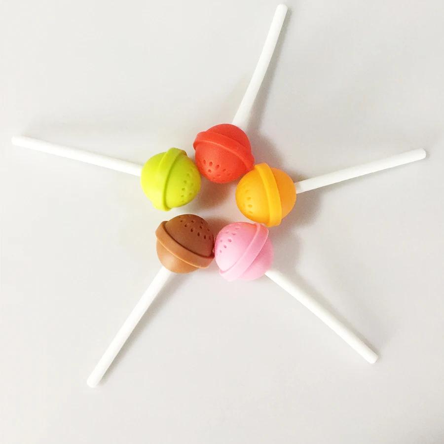 Creative Lollipop Shape Silicon Sweet Tea Infuser Candy Lollipop Loose Leaf Mug Strainer Cup Steeper for Tea & Coffee Drinkware