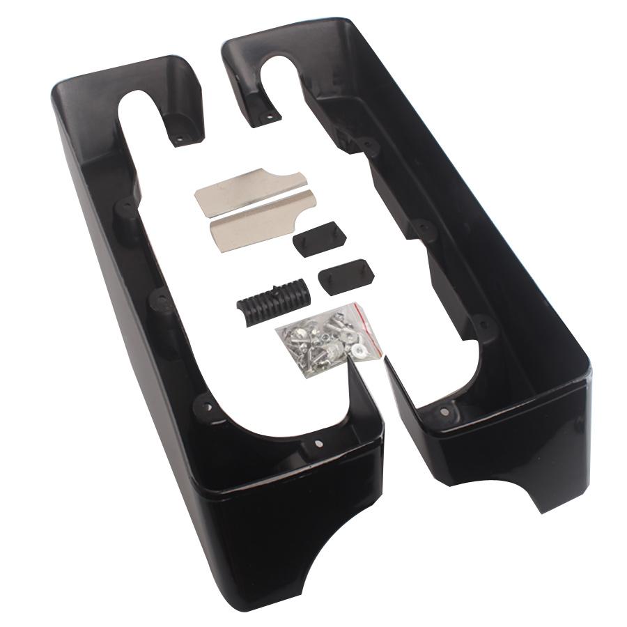 For Harley Touring Electra Glide Street Glide Road King Ultra Classic 1994+ Black Moto 4" Hard Stretched Saddle Bag Extension