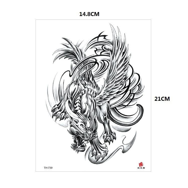 Vzor zvířete tygr vlk květina paže polovina paže vodní transfer vodotětná tetovací samolepka simulační tetování