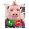 Soft Warm Blanket Kids Airplane Travel John Pork Is Calling Throw Blanket  Flannel Bedspread For Couch Chair Novelty Sofa Bed