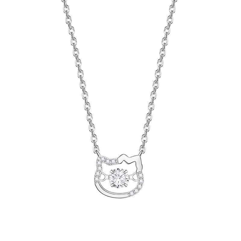 Sanrio Hello Kitty Sterling Silver Beating Heart Pendant Necklace
