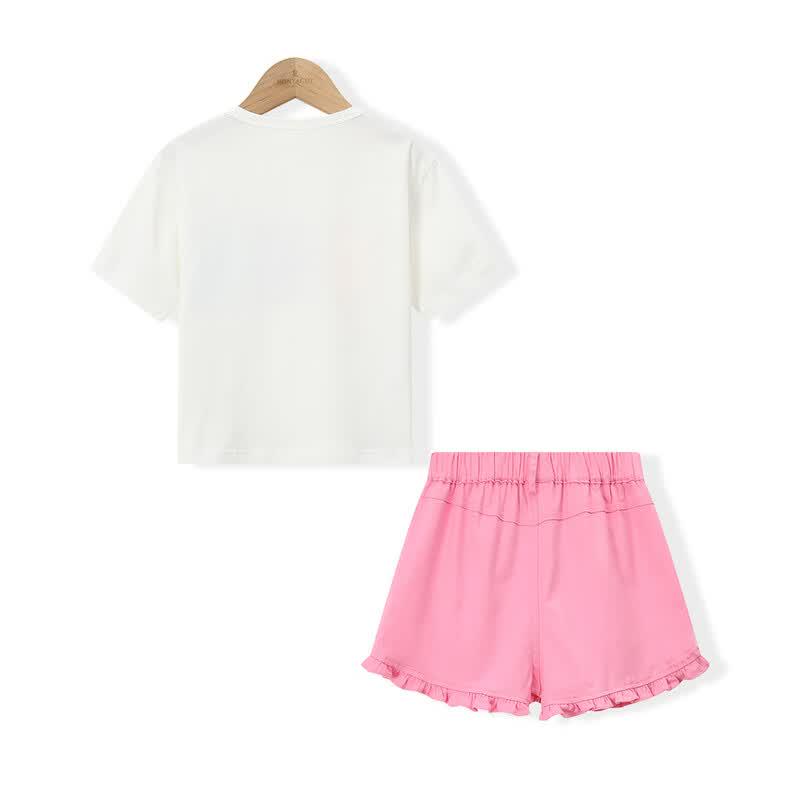 Montagut Girls' Little Bear T-shirt & Shorts Set