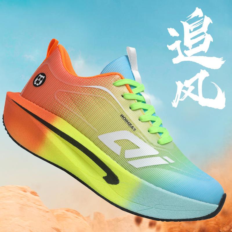 Year Rotary Buckle Carbon Board Running Shoes Breathable Youth Professional Shock Absorption Racing