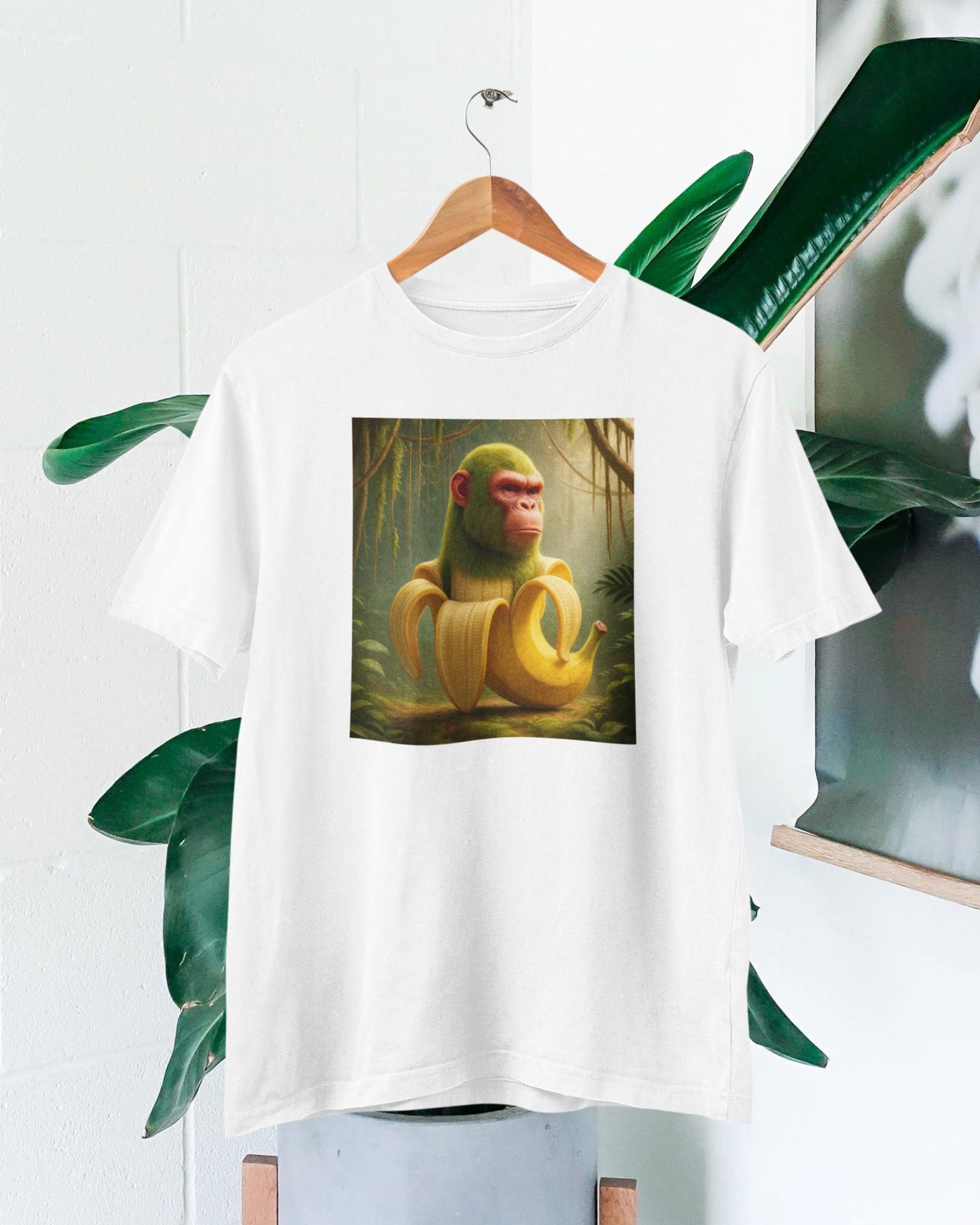 Chimpanzini Bananini T-Shirt, Italian AI Brainrot Meme Tee, Funny TikTok Viral Graphic Shirt, Gen Z Humor Gift M