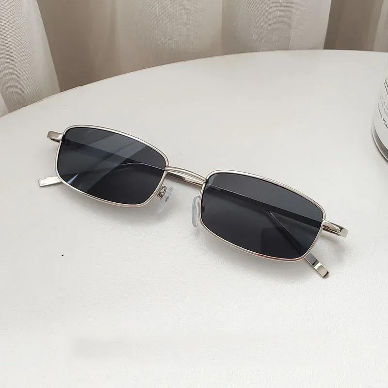 Fashion Small Rectangle Sunglasses for Men Women Square Driving Sun Glasses Luxury Brand Metal Frame Eyewear