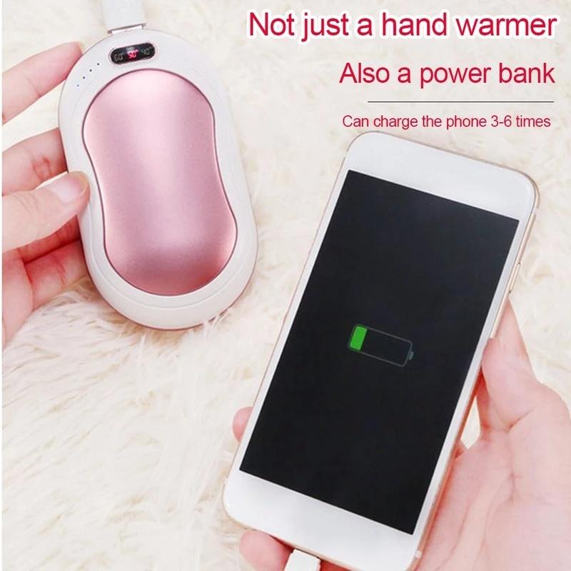 Hand Warmer 10000 MAh USB Power Bank Electric Portable Pocket Hand Warmer Digital Display Multi-Function Pocket Cloth Bag