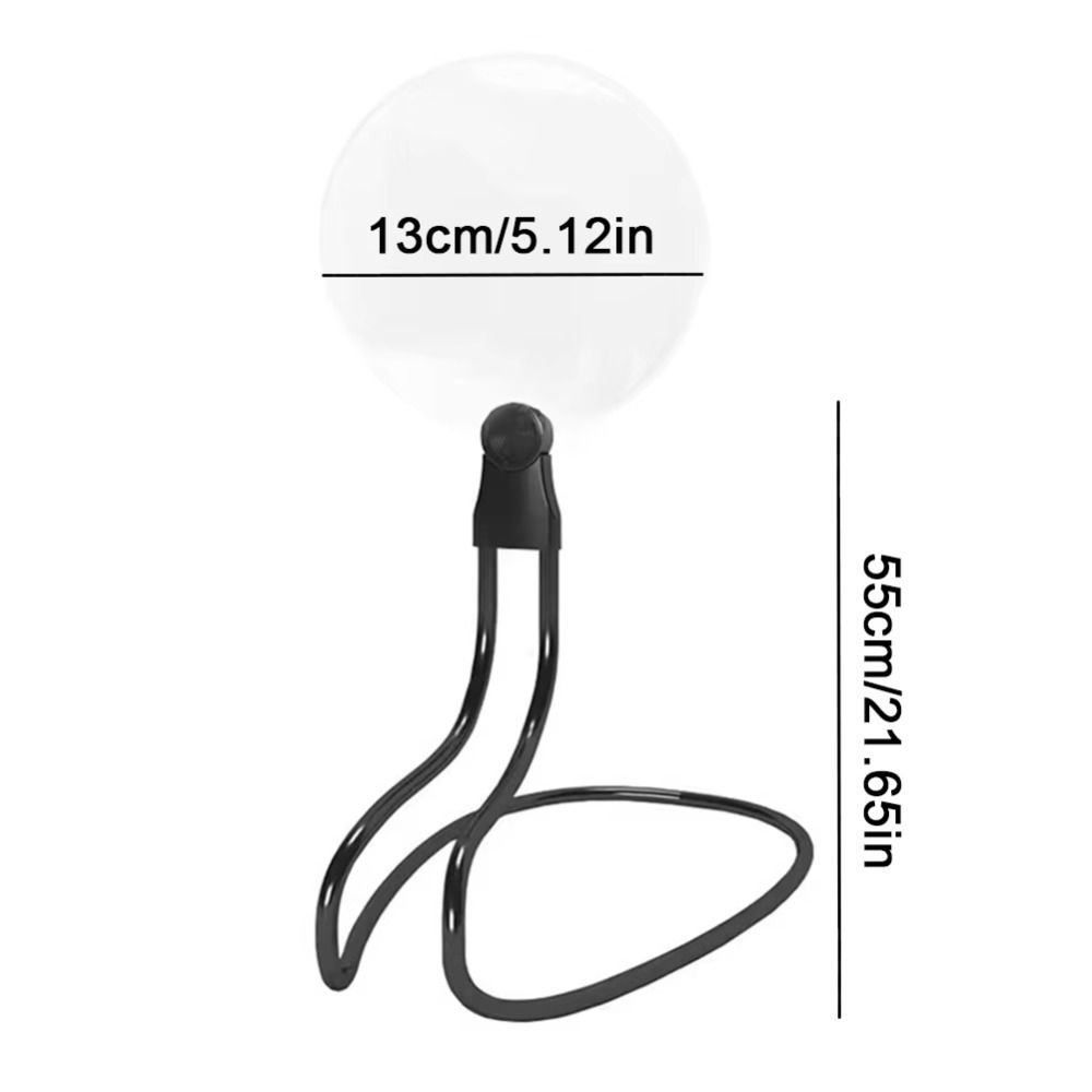 Portable 5X Magnifying Glass 13cm Sewing Accessories Hands Free Magnifying Glass HD Optical Glass Lenses Embroidery Magnifier