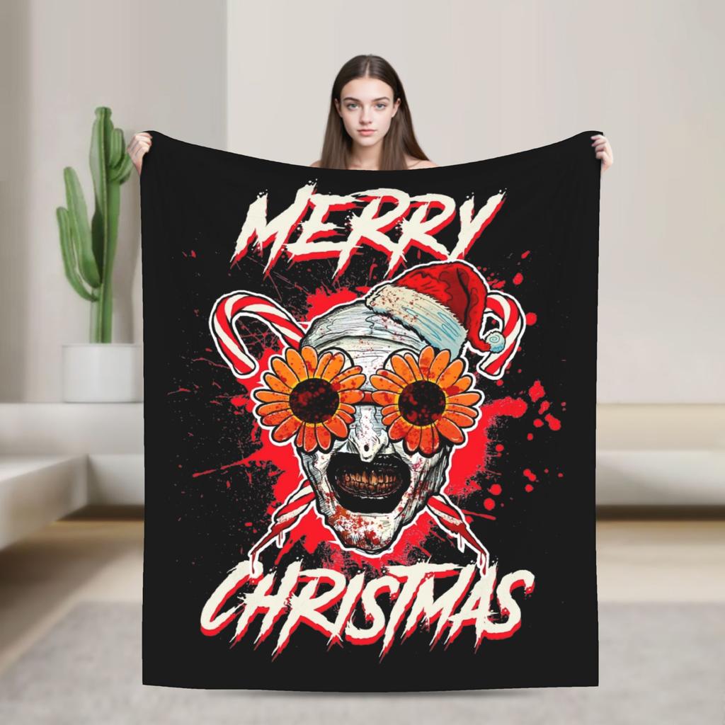 Art the Clown The Terrifier 3 Blanket Fleece Printed Multifunction Lightweight Thin Throw Blankets for Sofa Outdoor Bedspreads