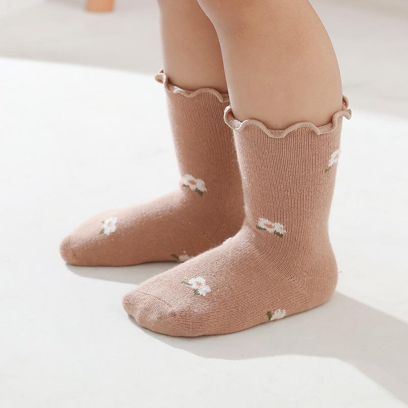 5Pairs/lot Children's Socks Solid Autumn Spring Boy Anti Slip Newborn Baby Socks Cotton Infant Socks for Girls Boys Floor Socks