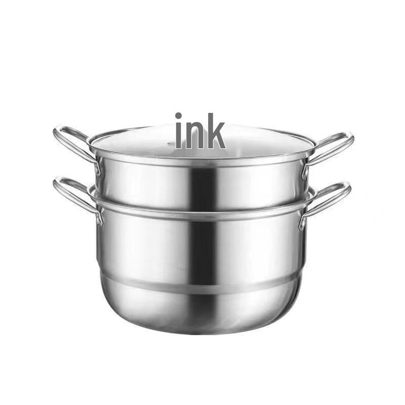 American Style Stainless Steel Multi-Functional Double-Layer Steamer Pot for Cooking and Soup