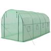 Walk-in Tunnel Greenhouse, 4.48x1.97x1.97 M Hoop House Greenhouse Tunnel with Watering System, Plant Hot House with Steel Frame, PE Cover, Roll-Up