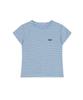 SINOON Stripe Cap Sleeve T-Shirt (Blue)