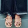 Fashion Floral Embroider Mesh Mary Janes Shoes Women Trasparent Elegant Flats Shoes Ladies Casual Summer Breathable Loafers Footwear