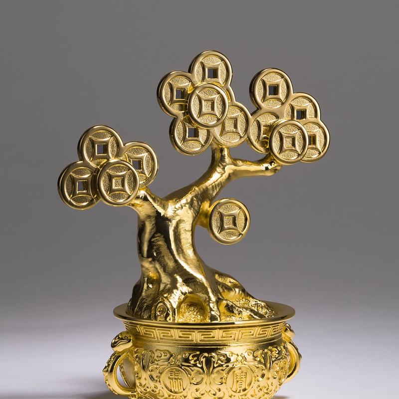 Lucky Money Tree Copper Ornament Home Decor Gift for Housewarming Business Opening Handicraft