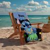 Custom Name Ultra-Soft Beach Towel with Stitch Theme,Ideal for Pool - Camping, Diving - Perfect Travel Essential, Vibrant Beach Towel.