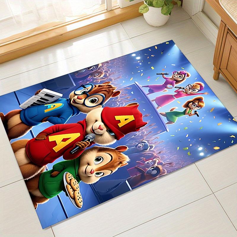 Chipmunks Music Concert Carpet For Playroom Bedroom Living Room Sofa Home Decor Kids Game Area Rug Nonslip Floor Mat