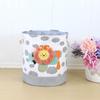 Children's Cartoon Embroidery Storage Bucket - Fabric Cotton Linen Organizer for Toys, Laundry, and Sundries.