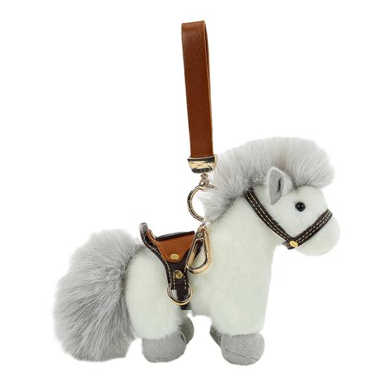 Year of The Horse Plush Keychain Soft Mini Pony with Saddle Cute Bag Charm Car Decoration Gift for 2026 Lunar New Year & Animal Lovers