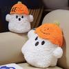 Flauschiges Dekokissen Kürbis Geist Plüschtier Weiches Kuscheltier für Halloween Dekoration Party Dekorationen Kissen Feiertagsgeschenk Jungen Mädchen