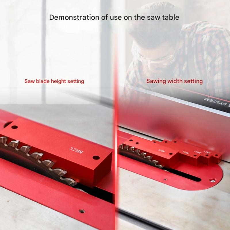 Aluminum Woodworking Measurement Spacers Metric Setup Block Height Gauge For Precise Blade And Tool Adjustment