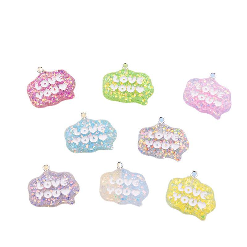 Colored Resin Glitter Letter Charms for DIY Earrings, Keychains & Pendants