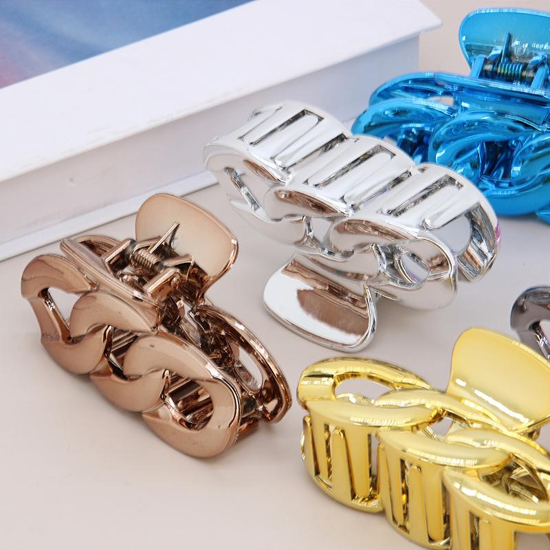 UV-plated Chain Clip European and American Fashion Hair Shark Clip Simple Hair Clip