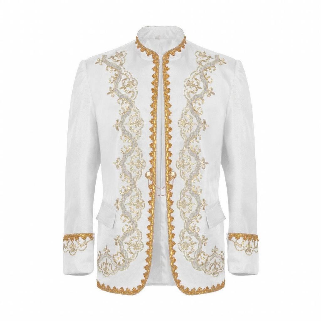 Jacket with Gold Embroidery Formal Performance Elegant for Performers