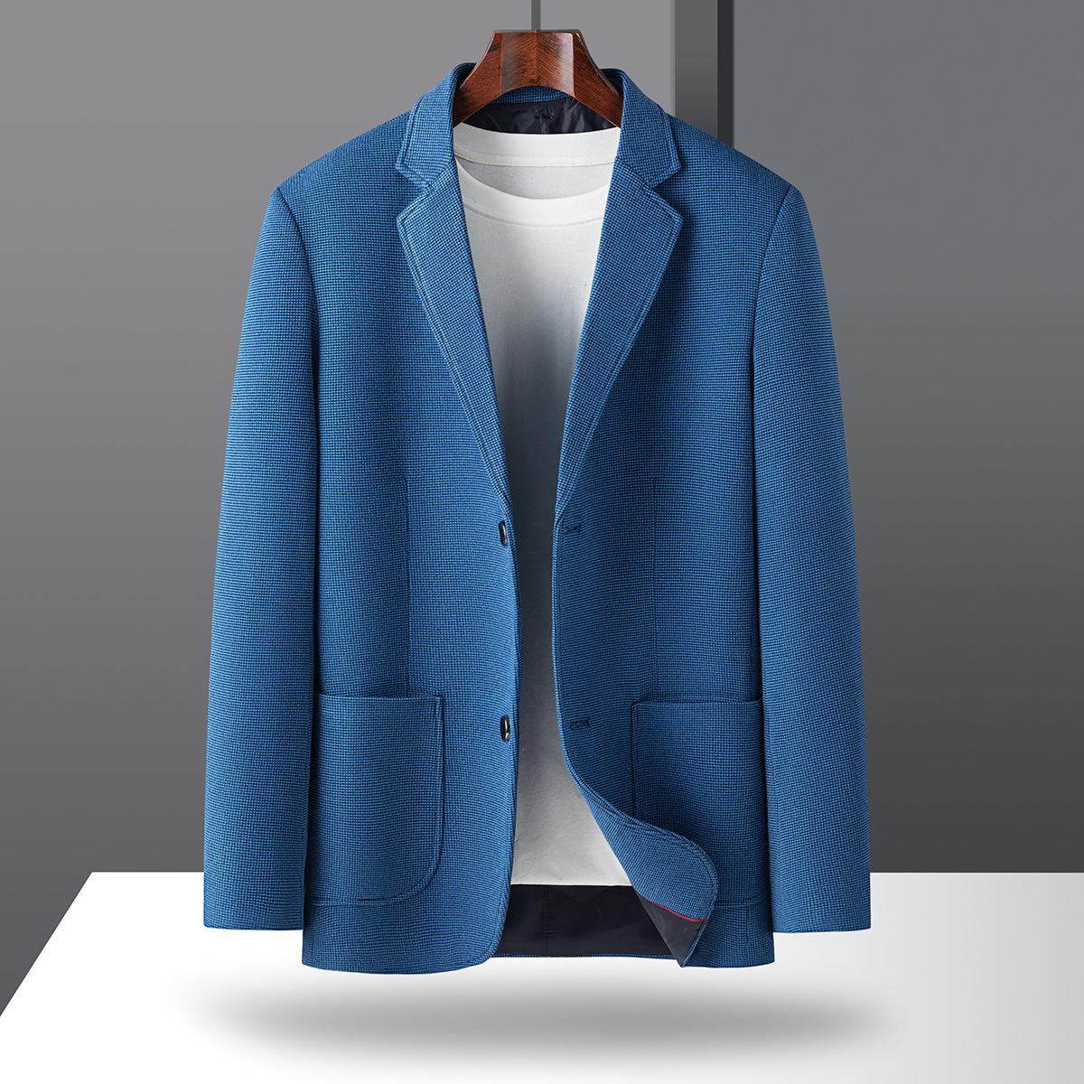 

Весна и осень однотонный пиджак West мужской приталенный деловой повседневный костюм для среднего возраста и молодежи однотонный мужской костюм 195 синий