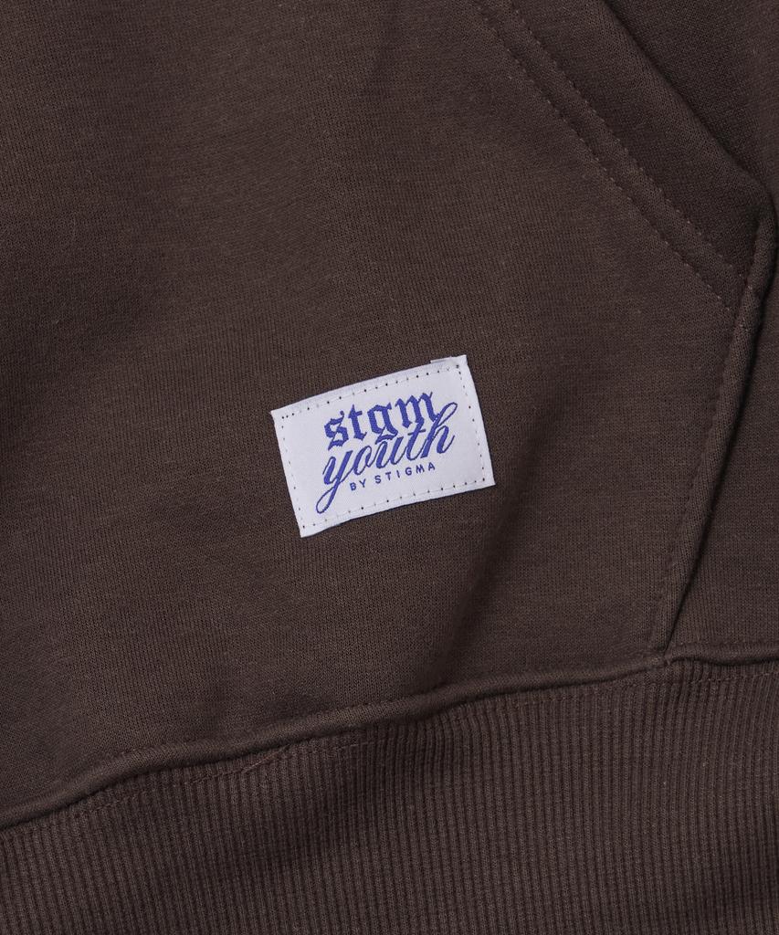 [Stgm Youth] Tiger Crop Hoodie Brn