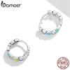 BAMOER 100% 925 Sterling Silver Rainbow Love Ring for Women Colored Stackable Heart Girl Ring Fine Jewelry Anillos Wedding Gift