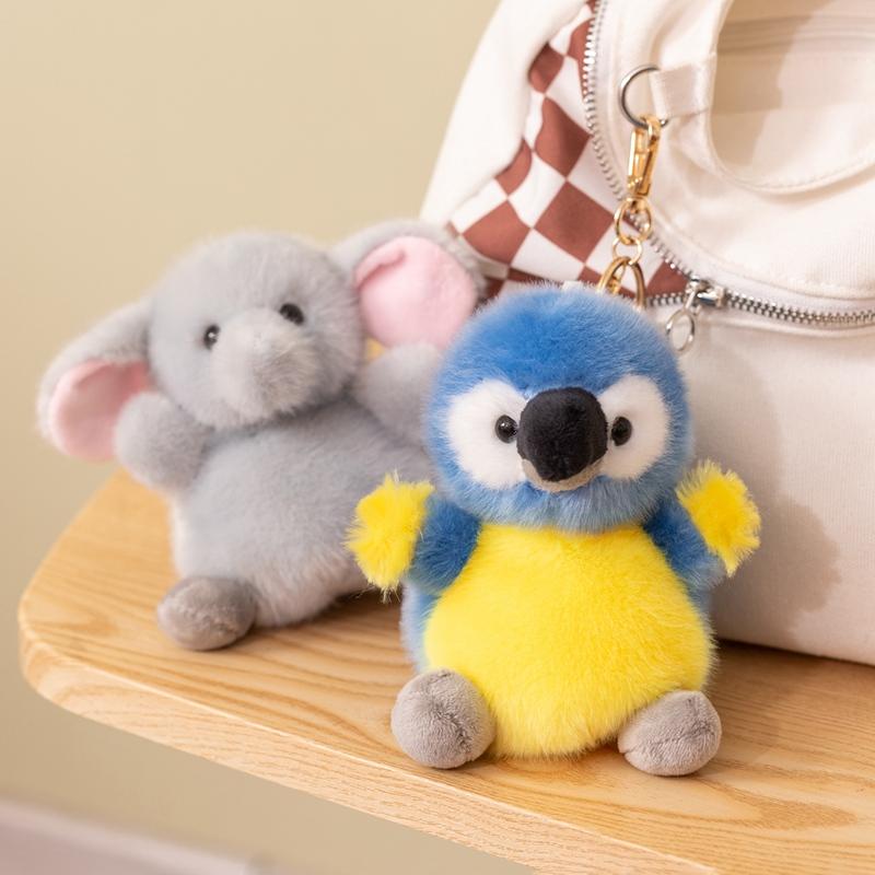 13cm Cute Bean Bag Animal Series Plush Toy Chicken Elephant Duck Parrot Frog Plush Doll Super Kawaii Plush Pendant Keychain