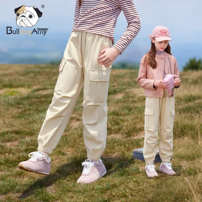CHANZUIGOU Girls' Pure Cotton Cargo Cuffed Pants