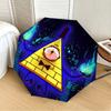1pc Gravity Falls Bill Cipher Automatic Folding Umbrella - Compact 8-Rib Design, Durable Plastic & Iron, Lightweight for Outdoor Daily Use,  a0929146