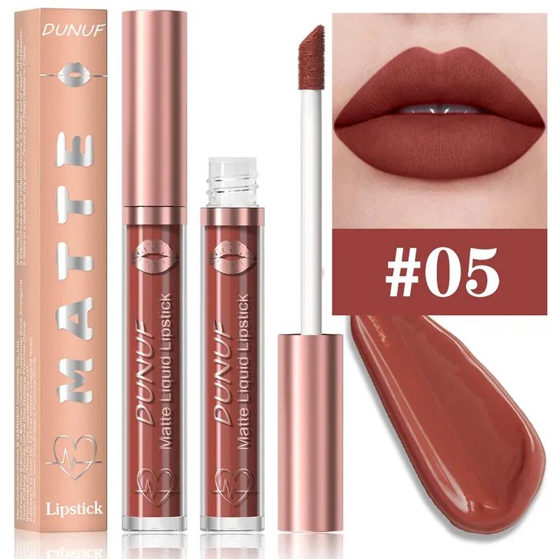 18 Color Waterproof Lip Gloss Nude Apricot Matte Liquid Lipstick Transparent Lip Oil Sexy Rose Red Velvet Matte Lipstick Make Up