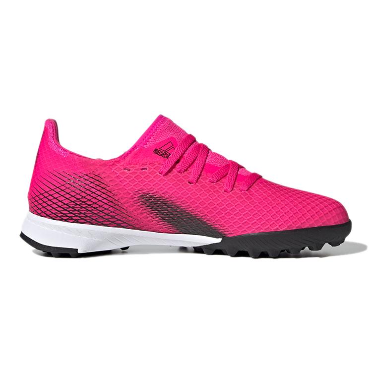 Adidas X GHOSTED 3 Turf K Comfortable Round Toe Abrasion Resistant Low top Kids' Soccer Shoes Rose Red Kids' FW6927