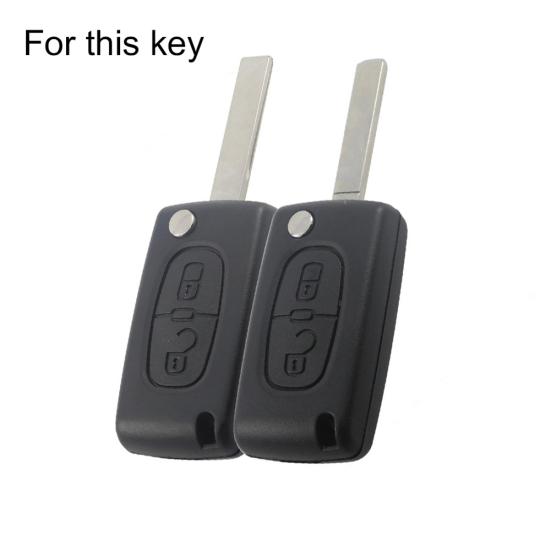 2 Buttons Silicone Remote Key Car Vehicle Case Cover for Peugeot Citroen