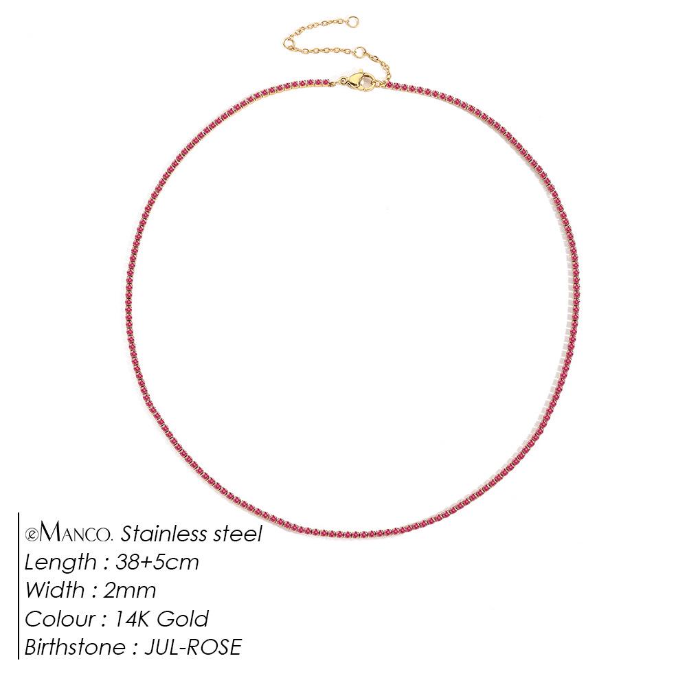 eManco Starry Sky Women's Retro Tennis Necklace - Full Diamond Clavicle Chain with European & American Design, Temperament & Personality Style.