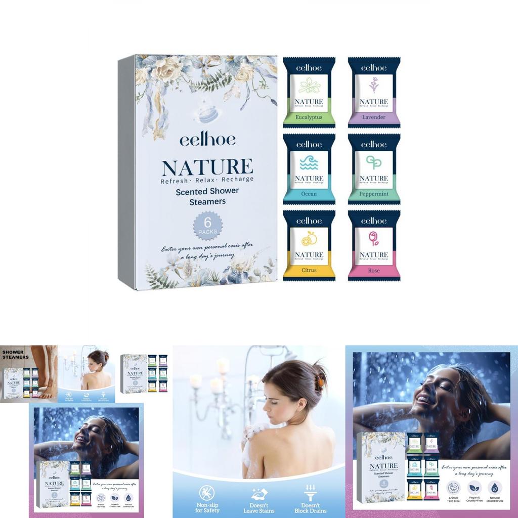 Eelhoe Aromatic Shower Tablets 6 Packs For Deep Cleansing And Relaxation Spa Experience