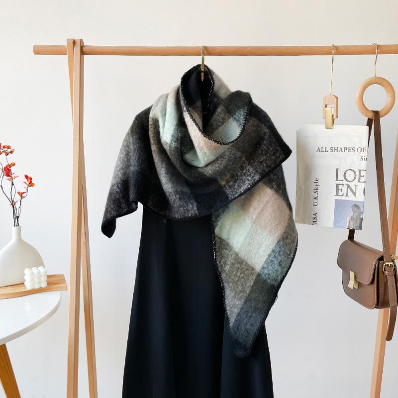 Four Seasons Available New Women'S Versatile Haircoat Imitation Cashmere Scarf Warm Medium Scarf Shawl