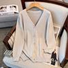 Plus Size Women's Loose Knit Cardigan Sweater, Bust 150-160 cm, Size 200-350 Jin.