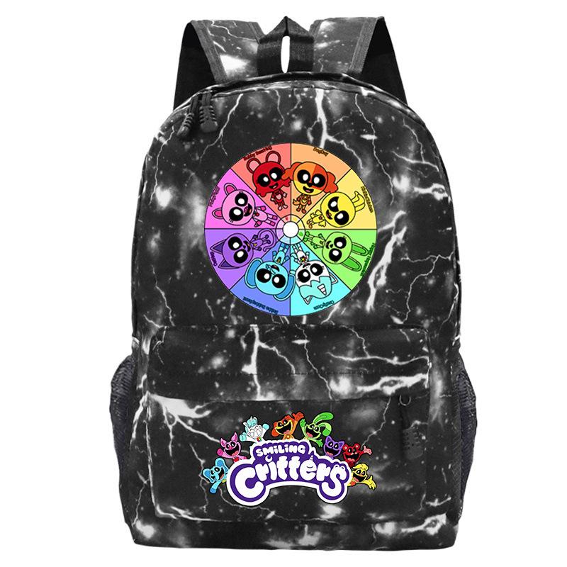 Cartoon Printed Children'S Backpack, Animation Schoolbag, Male And Female Primary And Secondary School Students Outdoor Travel Backpack