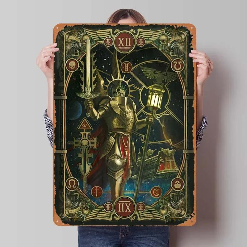 W-Warhammers Metallschild Anpassbare Spieleposter Vintage Heimdekoartikel Retro Blechschild für Gamerzimmer-Dekoration Wand