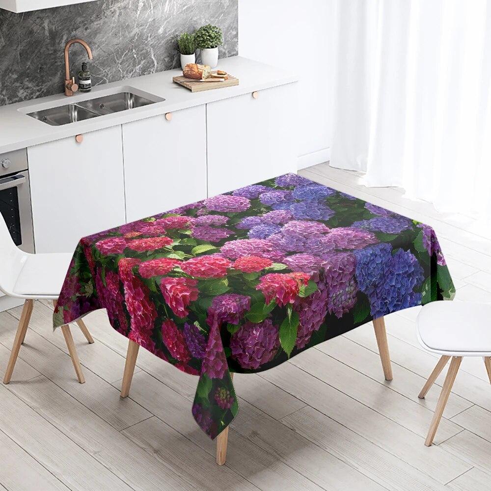 Rose Flower Tablecloth Restaurant Table Decoration Wedding  Anti-Stain Rectangular  Home