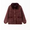 Women's Stylish Winter Coat: Middle-aged and Elderly Imitation Mink Velvet Woollen Thick Knit Cardigan Top